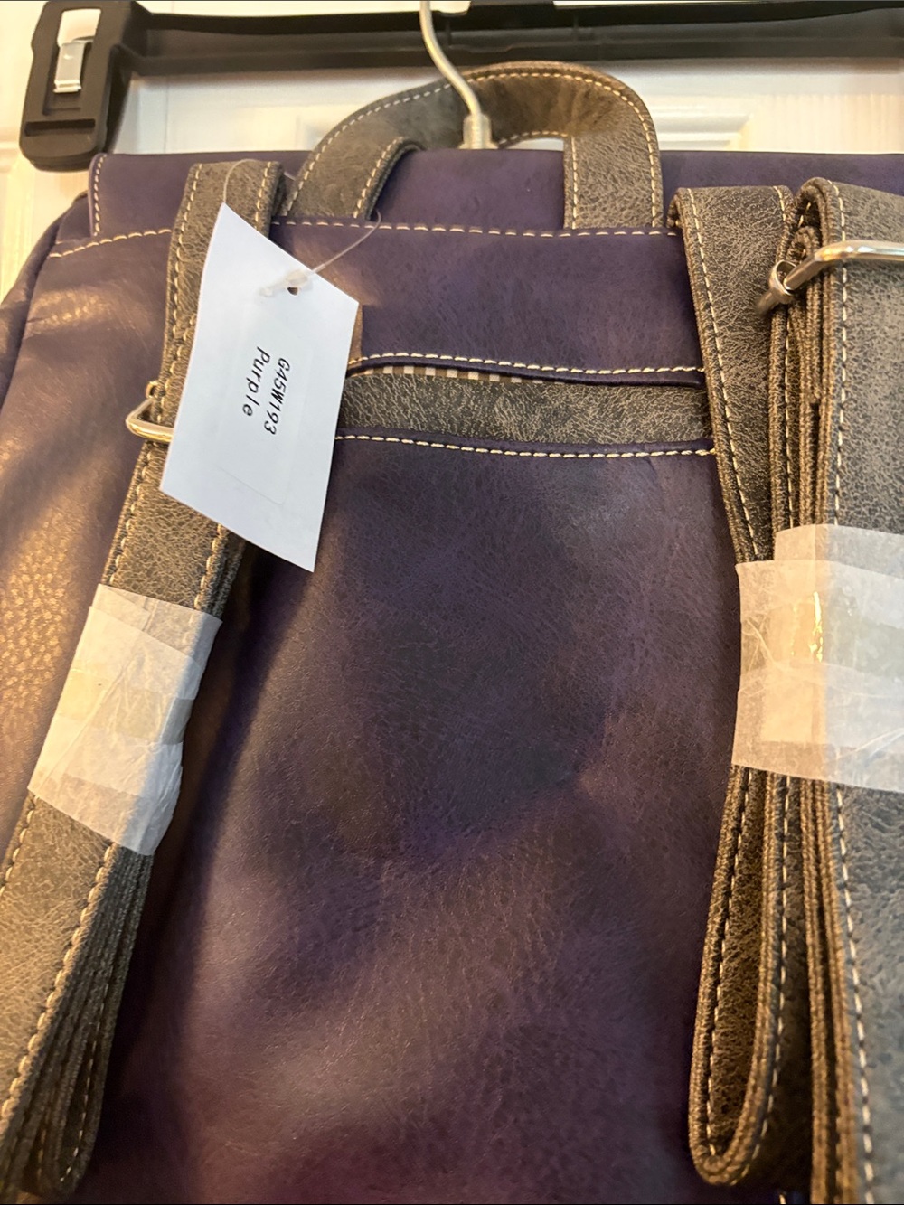 619 Purple Horse Embroidered Women's Backpack Purse - Picture 7 of 8